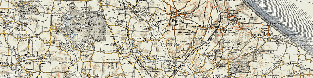 Old map of Bradfield in 1901-1902