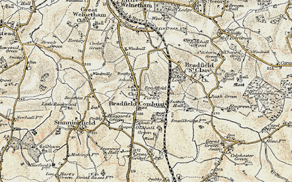 Old map of Bradfield Park in 1899-1901