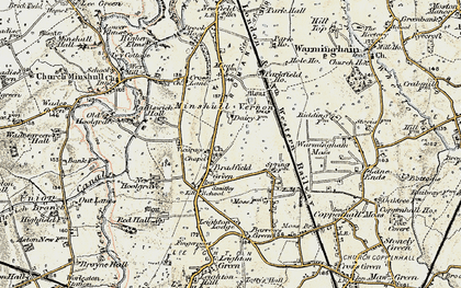 Old map of Bradfield Green in 1902-1903