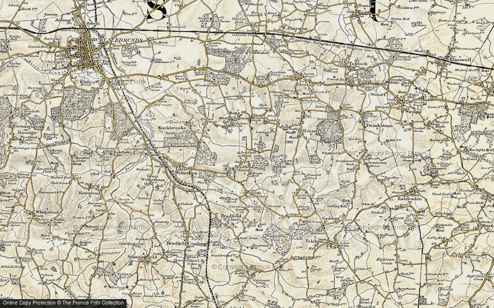 Old Map of Bradfield St George, 1899-1901 in 1899-1901