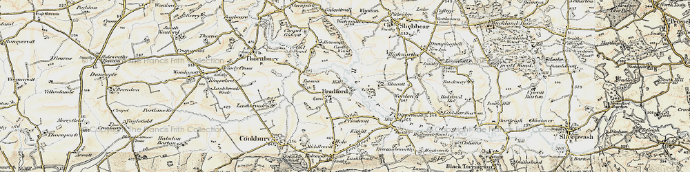 Old map of Bradford in 1900