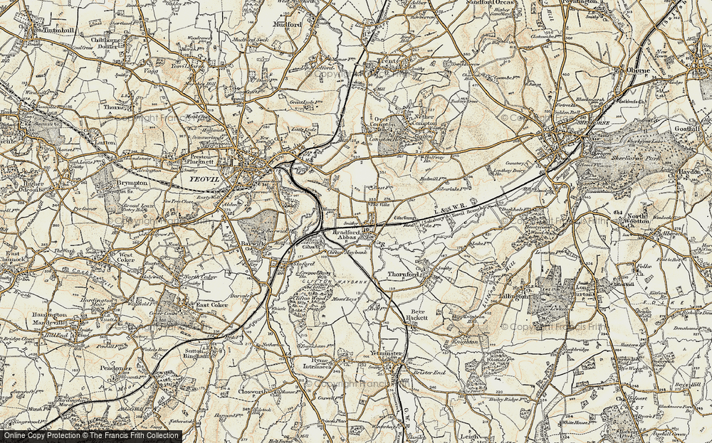 Old Map of Historic Map covering Yeovil Junc Sta in 1899
