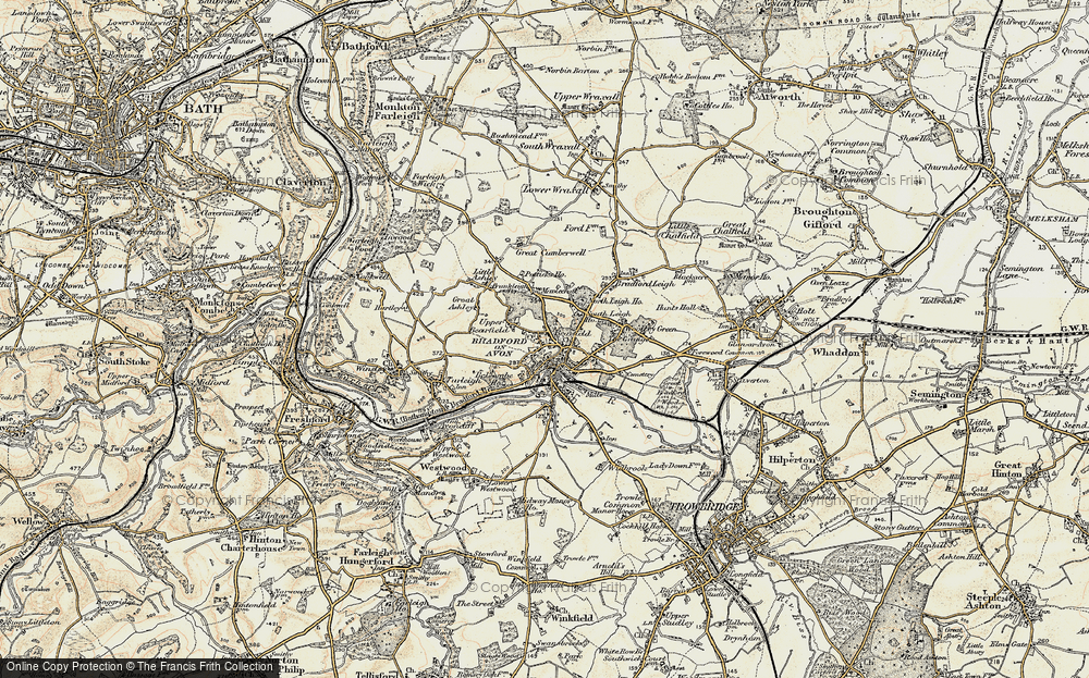 Old Map of Bradford-On-Avon, 1898-1899 in 1898-1899