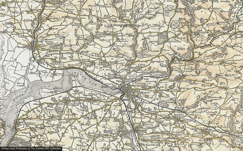 Old Map of Bradiford, 1900 in 1900