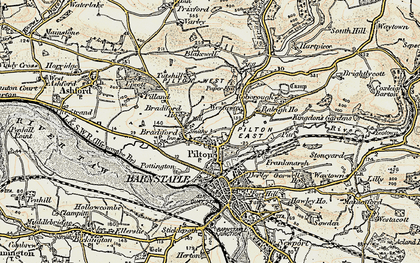Old map of Bradiford in 1900