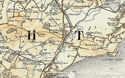 Old map of Brading in 1899