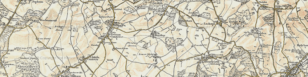 Old map of Bradley in 1897-1900