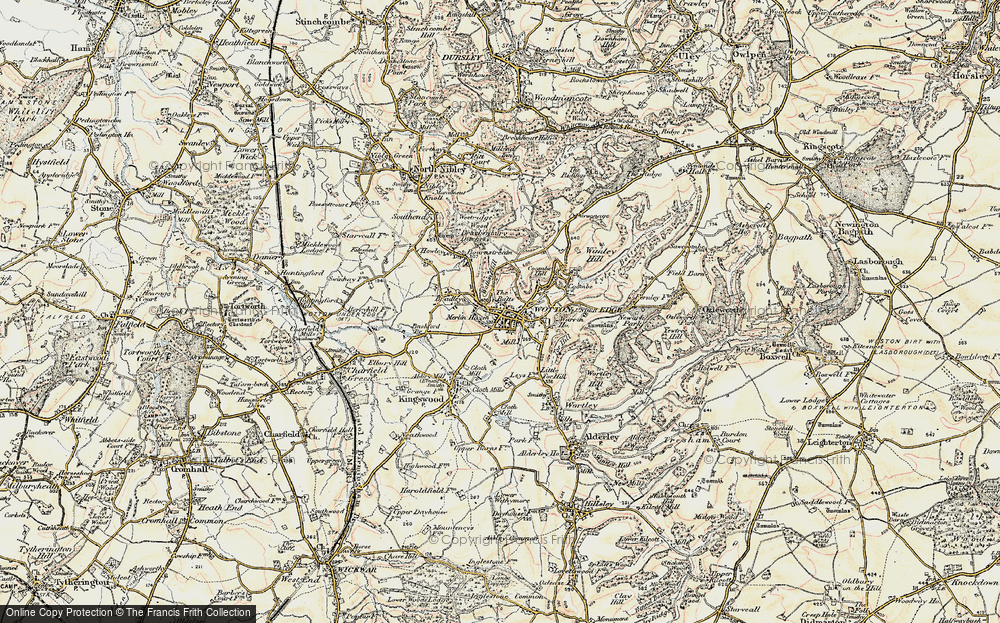 Old Map of Historic Map covering Wotton Hill in 1898-1899