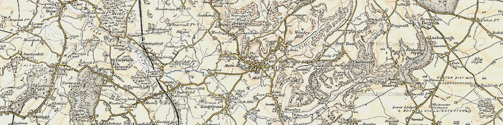 Old map of Bradley in 1898-1899