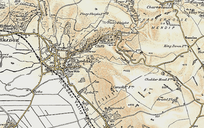 Old map of Bradley Cross in 1899-1900