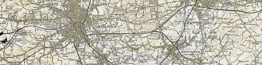 Old map of Bradley Fold in 1903