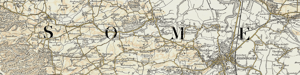 Old map of Bradley Green in 1898-1900
