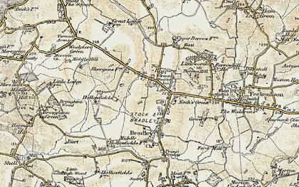 Old map of Bradley Green in 1899-1902
