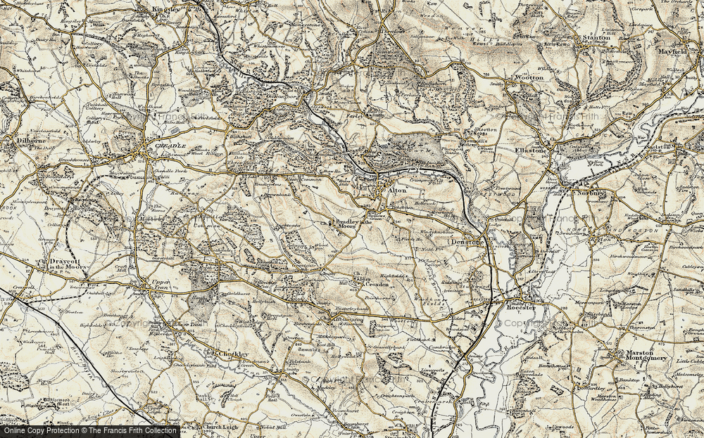 Old Map of Bradley in the Moors, 1902 in 1902
