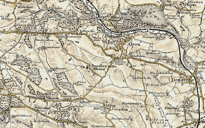 Old map of Bradley in the Moors in 1902