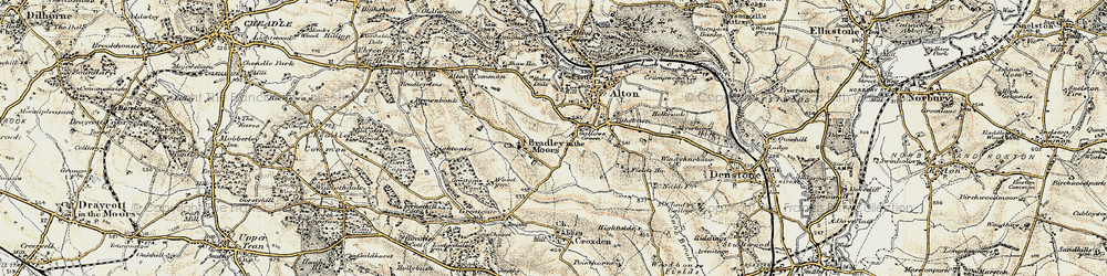 Old map of Bradley in the Moors in 1902