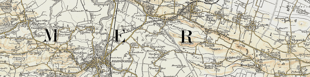 Old map of Bradney in 1898-1900