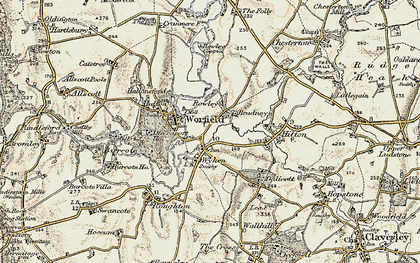 Old map of Bradney in 1902