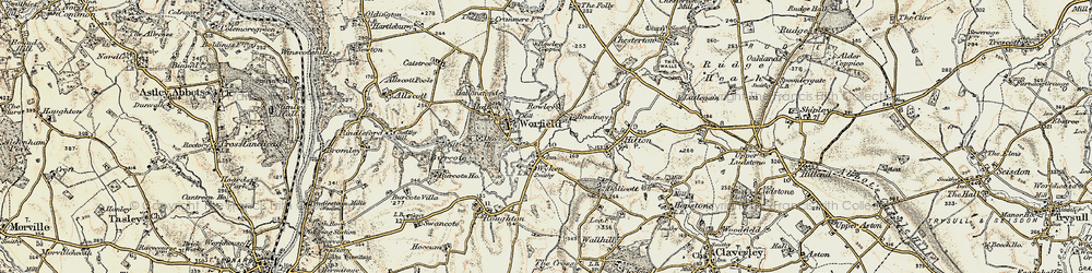 Old map of Bradney in 1902