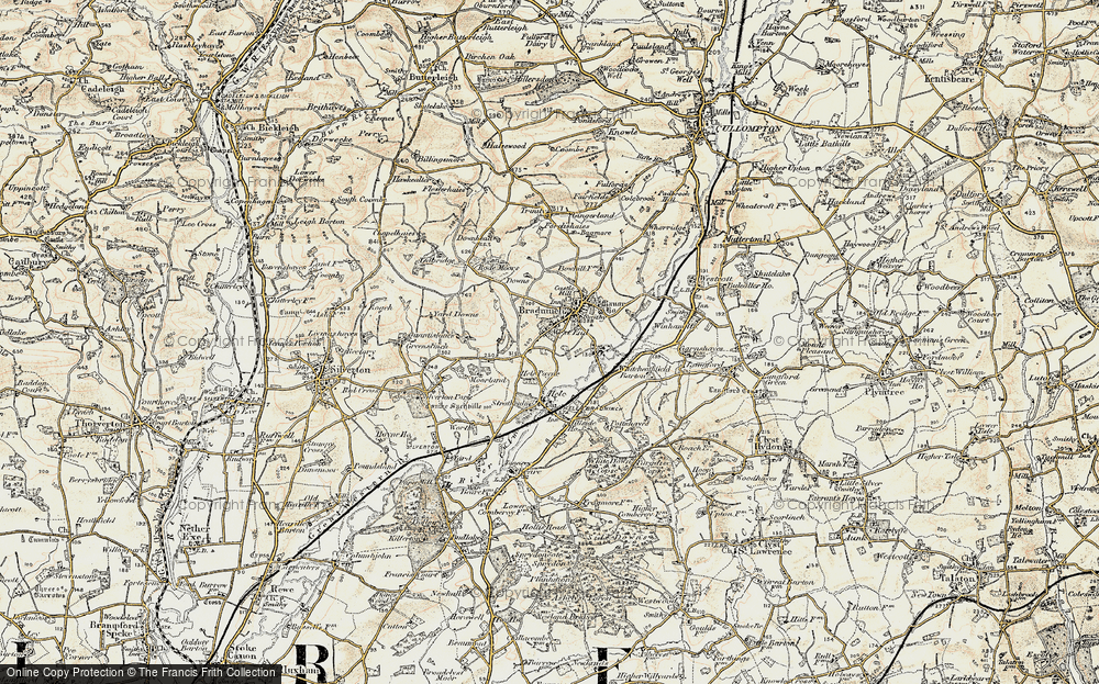 Old Map of Bradninch, 1898-1900 in 1898-1900