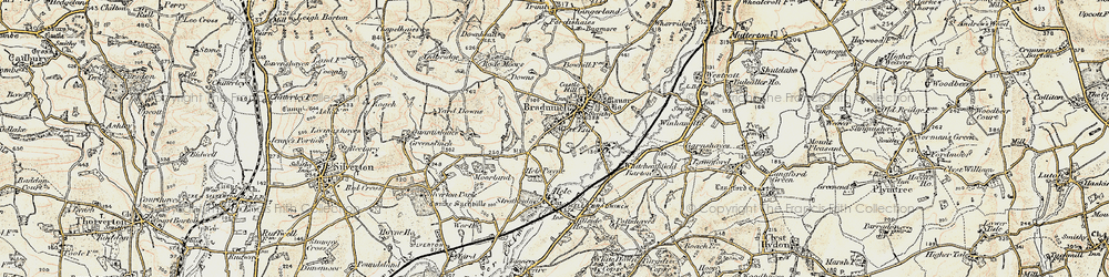 Old map of Bradninch in 1898-1900