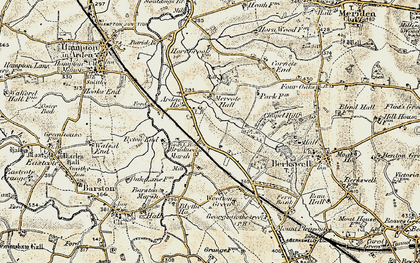 Old map of Bradnock's Marsh in 1901-1902
