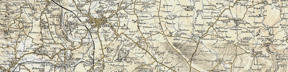 Old map of Bradnop in 1902-1903