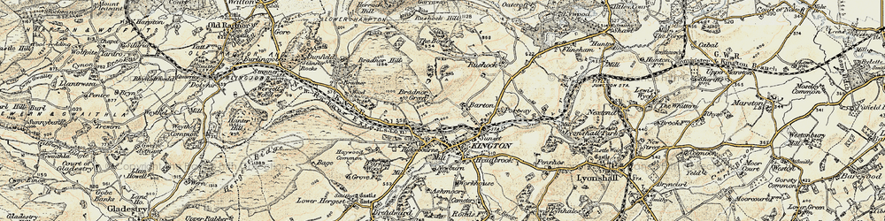 Old map of Bradnor Green in 1900-1903