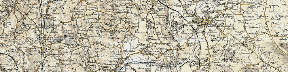 Old map of Bradshaw in 1902-1903
