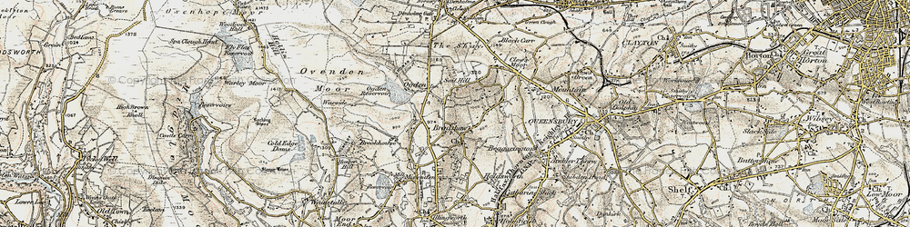 Old map of Bradshaw in 1903