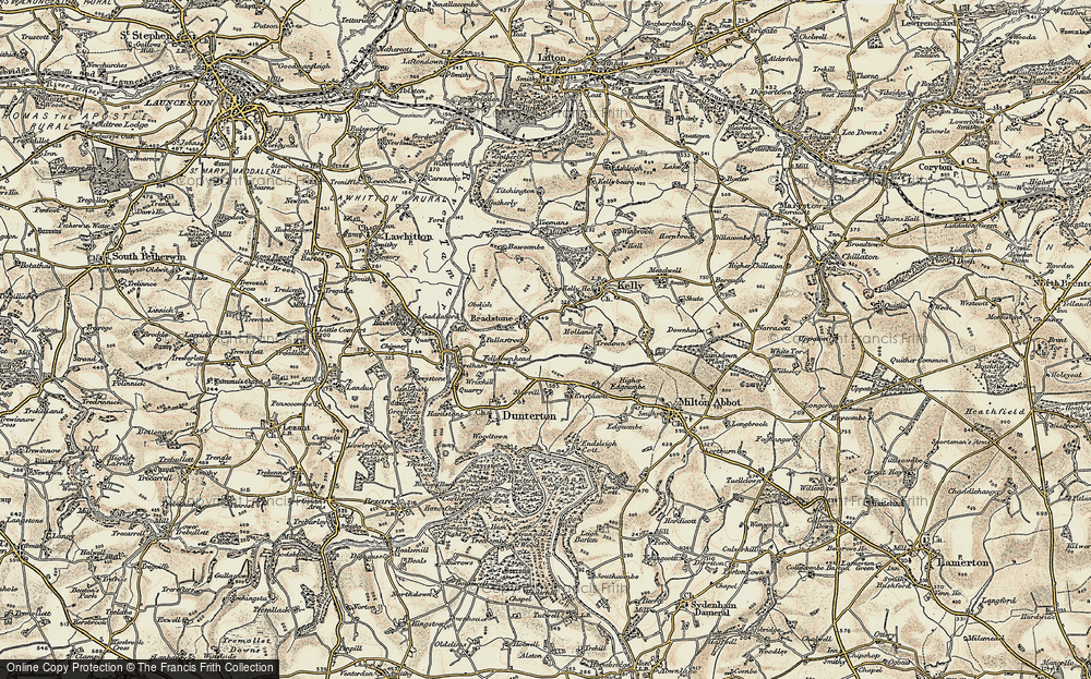 Old Map of Bradstone, 1899-1900 in 1899-1900