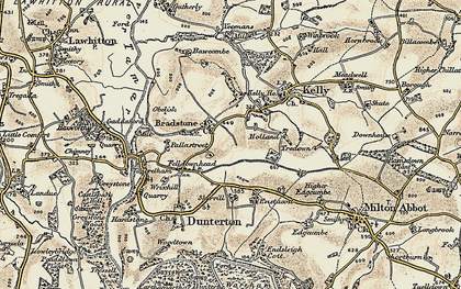 Old map of Bradstone in 1899-1900