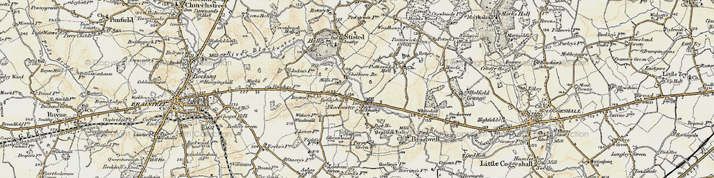 Old map of Bradwell in 1898-1899