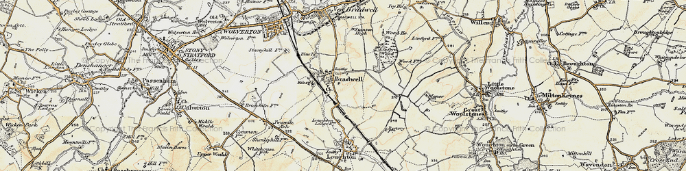 Old map of Bradwell in 1898-1901