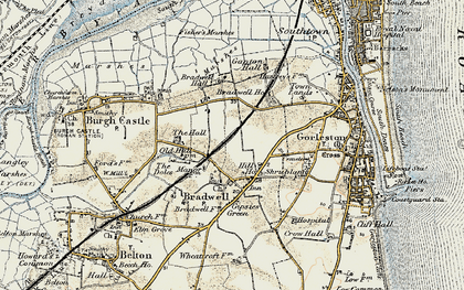 Old map of Bradwell in 1901-1902