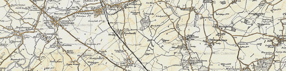 Old map of Bradwell Common in 1898-1901