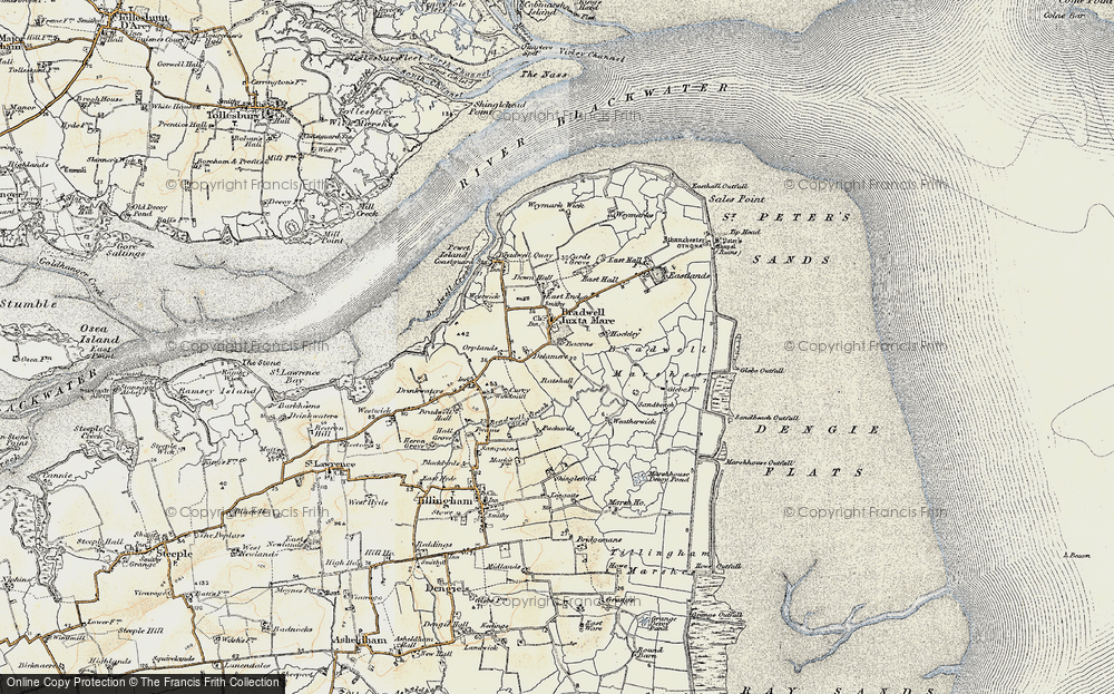 Old Map of Historic Map covering Bradwell Brook in 1898