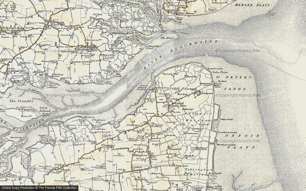 Old Map of Historic Map covering Bradwell Creek in 1898