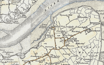 Old map of Bradwell Waterside in 1898