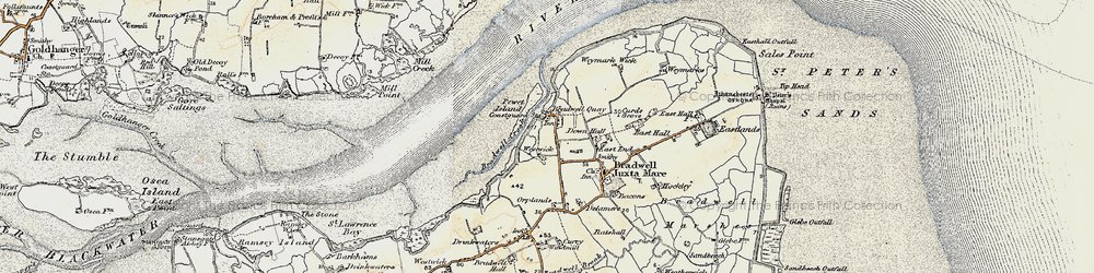 Old map of Bradwell Waterside in 1898