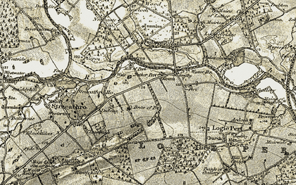Old map of Brae of Pert in 1907-1908