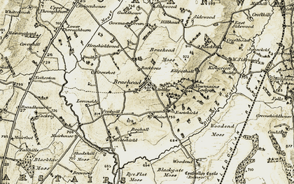 Old map of Braehead Moss in 1904-1905