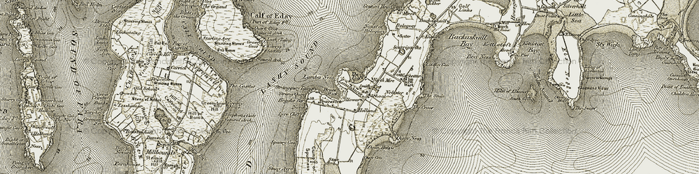 Old map of Bay of Stove in 1912