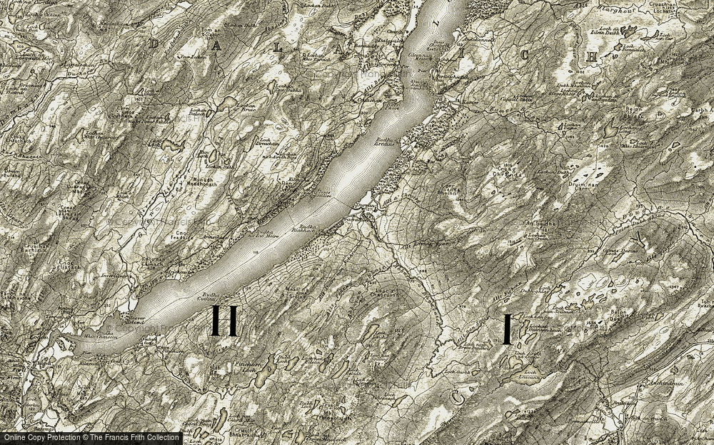 Old Map of Historic Map covering Abhainn Lobhair in 1906-1907