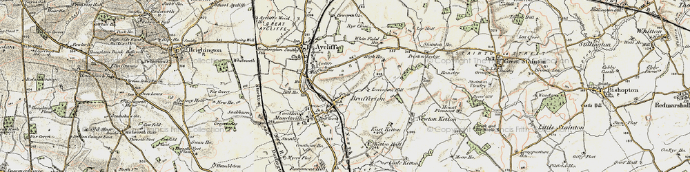 Old map of Brafferton in 1903-1904