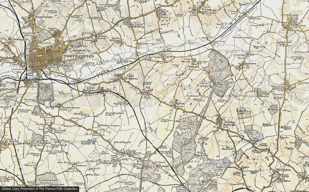 Old Map of Brafield-on-the-Green, 1898-1901 in 1898-1901