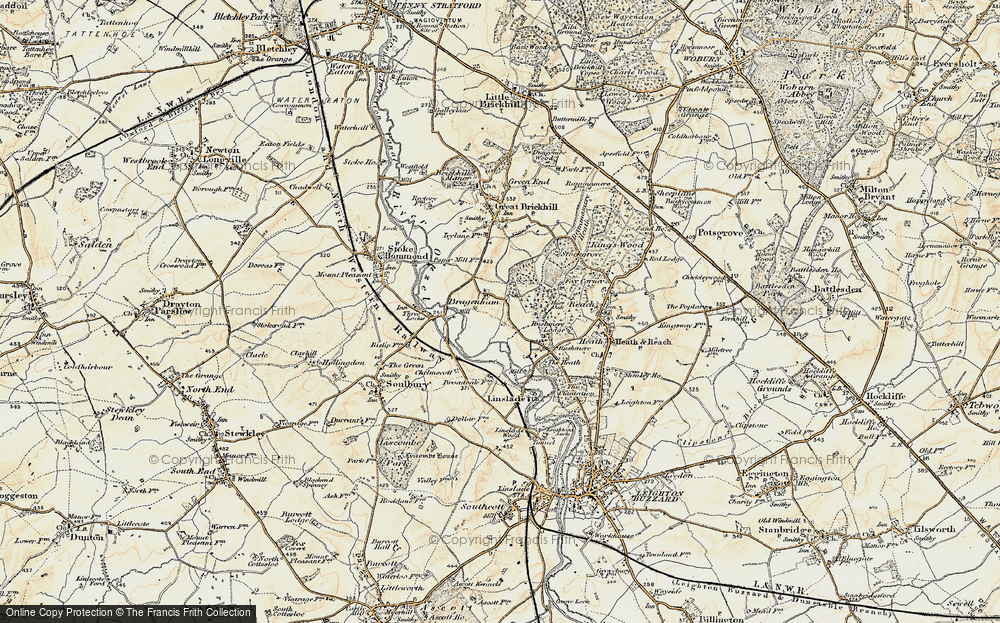 Old Map of Bragenham, 1898 in 1898