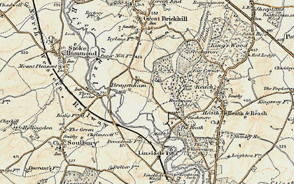 Old map of Bragenham in 1898