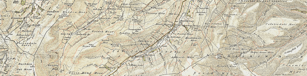 Old map of Arkleside Gill in 1903-1904