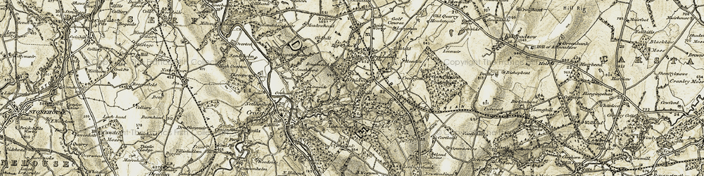 Old map of Woodhall in 1904-1905